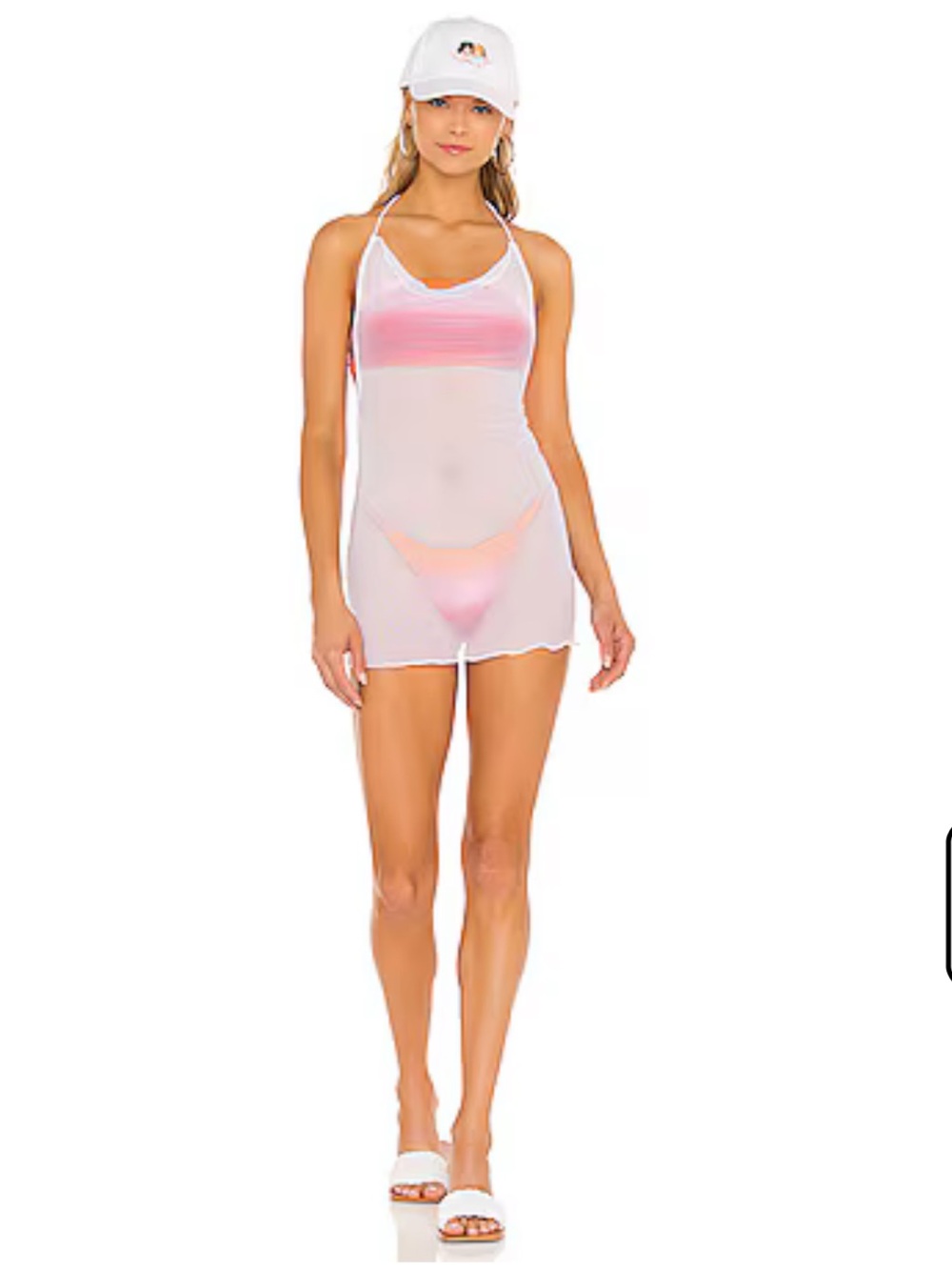 superdown White Sheer Swim Coverup